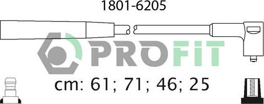 Profit 1801-6205 - Комплект проводів запалювання autozip.com.ua