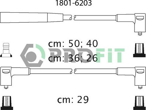 Profit 1801-6203 - Комплект проводів запалювання autozip.com.ua