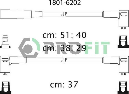 Profit 1801-6202 - Комплект проводів запалювання autozip.com.ua