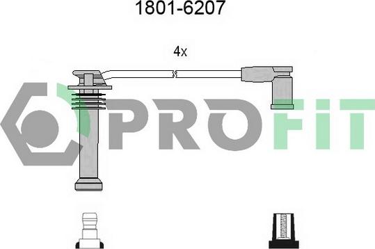 Profit 1801-6207 - Комплект проводів запалювання autozip.com.ua