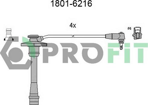 Profit 1801-6216 - Комплект проводів запалювання autozip.com.ua