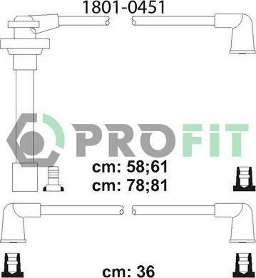 Profit 1801-0451 - Комплект проводів запалювання autozip.com.ua