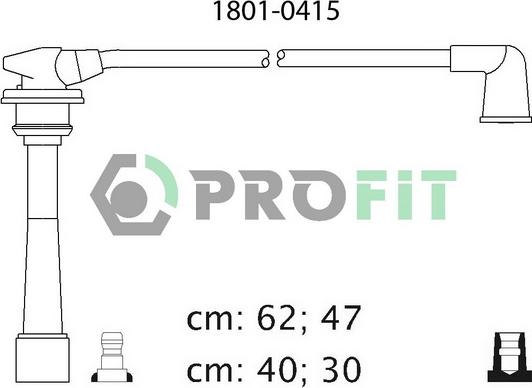 Profit 1801-0415 - Комплект проводів запалювання autozip.com.ua