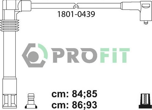 Profit 1801-0439 - Комплект проводів запалювання autozip.com.ua
