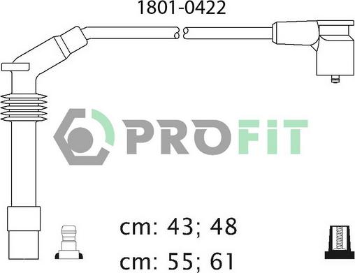 Profit 1801-0422 - Комплект проводів запалювання autozip.com.ua