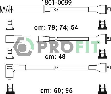 Profit 1801-0099 - Комплект проводів запалювання autozip.com.ua