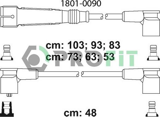 Profit 1801-0090 - Комплект проводів запалювання autozip.com.ua