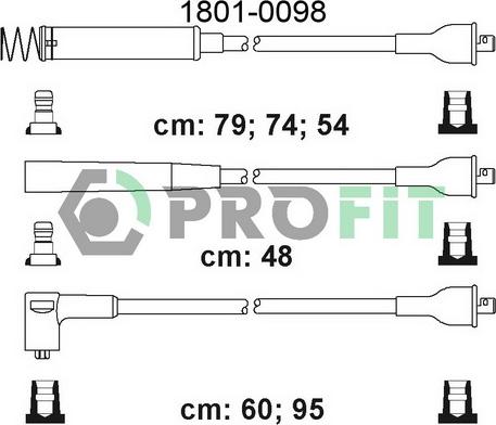 Profit 1801-0098 - Комплект проводів запалювання autozip.com.ua
