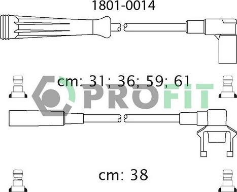 Profit 1801-0014 - Комплект проводів запалювання autozip.com.ua