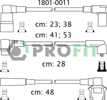 Profit 1801-0011 - Комплект проводів запалювання autozip.com.ua