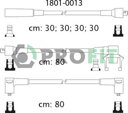 Profit 1801-0013 - Комплект проводів запалювання autozip.com.ua