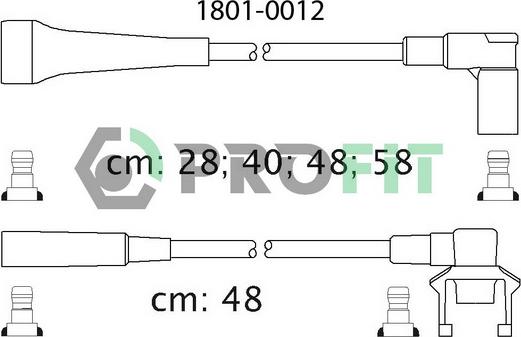 Profit 1801-0012 - Комплект проводів запалювання autozip.com.ua