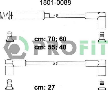 Profit 1801-0088 - Комплект проводів запалювання autozip.com.ua