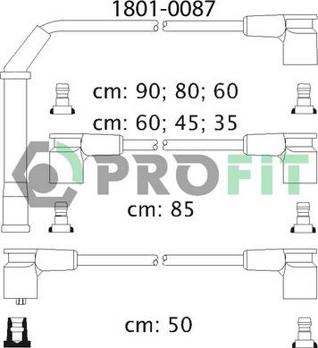 Profit 1801-0087 - Комплект проводів запалювання autozip.com.ua