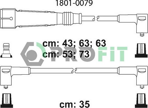 Profit 1801-0079 - Комплект проводів запалювання autozip.com.ua