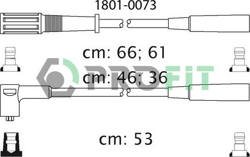 Profit 1801-0073 - Комплект проводів запалювання autozip.com.ua