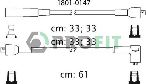 Profit 1801-0147 - Комплект проводів запалювання autozip.com.ua