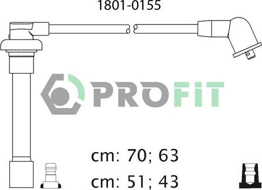 Profit 1801-0155 - Комплект проводів запалювання autozip.com.ua