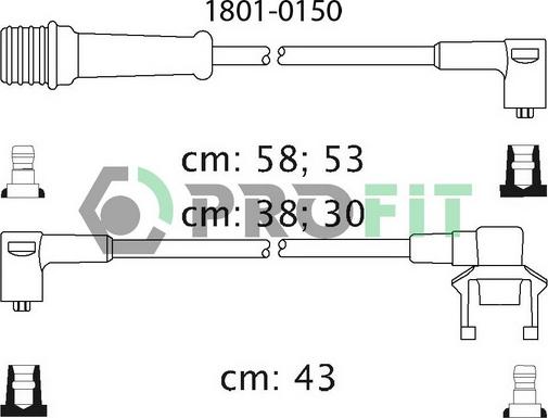 Profit 1801-0150 - Комплект проводів запалювання autozip.com.ua