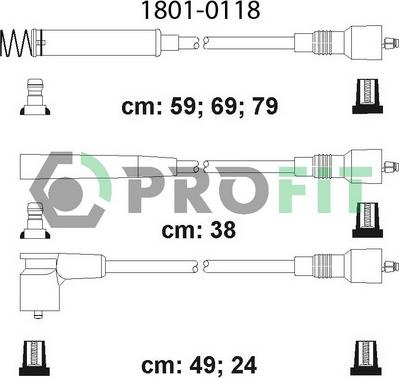 Profit 1801-0118 - Комплект проводів запалювання autozip.com.ua