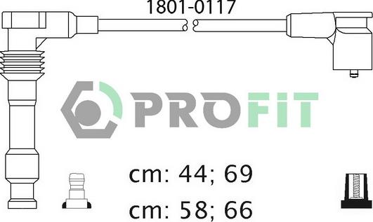 Profit 1801-0117 - Комплект проводів запалювання autozip.com.ua