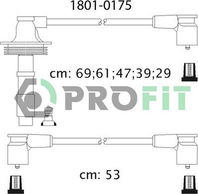 Profit 1801-0175 - Комплект проводів запалювання autozip.com.ua
