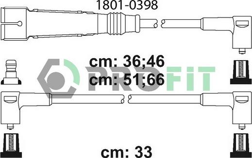 Profit 1801-0398 - Комплект проводів запалювання autozip.com.ua