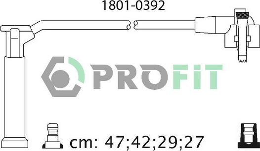 Profit 1801-0392 - Комплект проводів запалювання autozip.com.ua