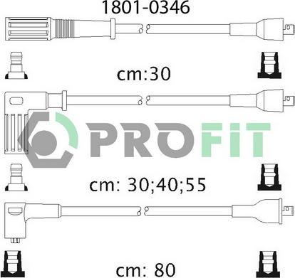 Profit 1801-0346 - Комплект проводів запалювання autozip.com.ua