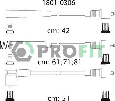 Profit 1801-0306 - Комплект проводів запалювання autozip.com.ua