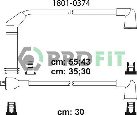 Profit 1801-0374 - Комплект проводів запалювання autozip.com.ua