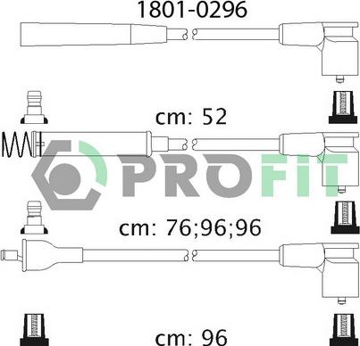 Profit 1801-0296 - Комплект проводів запалювання autozip.com.ua