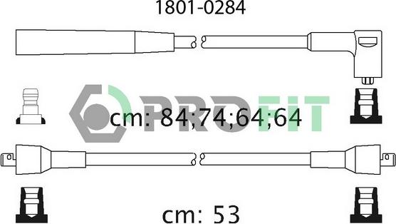 Profit 1801-0284 - Комплект проводів запалювання autozip.com.ua
