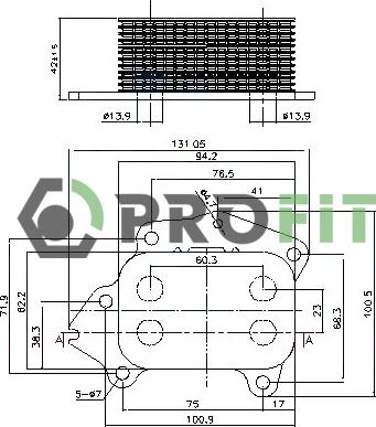 Profit 1745-0031 - Масляний радіатор, моторна олія autozip.com.ua