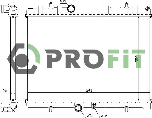 Profit 1740-0093 - Радіатор, охолодження двигуна autozip.com.ua