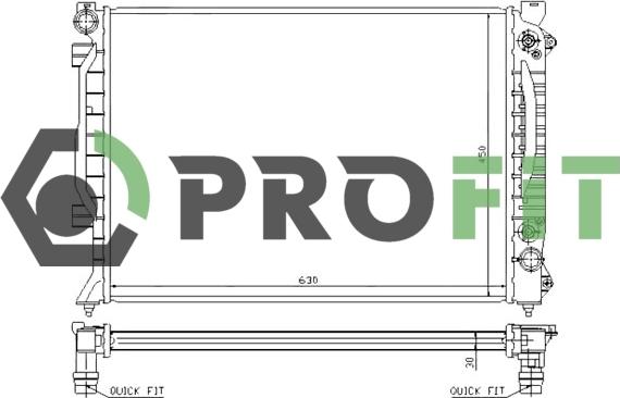 Profit 1740-0001 - Радіатор, охолодження двигуна autozip.com.ua