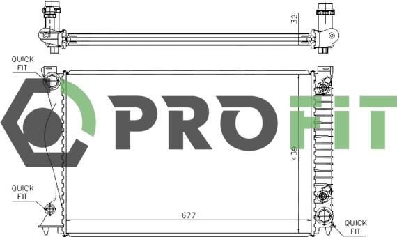 Profit 1740-0002 - Радіатор, охолодження двигуна autozip.com.ua
