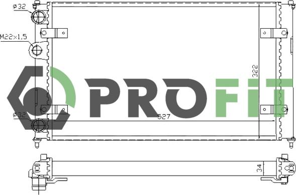 Profit 1740-0016 - Радіатор, охолодження двигуна autozip.com.ua