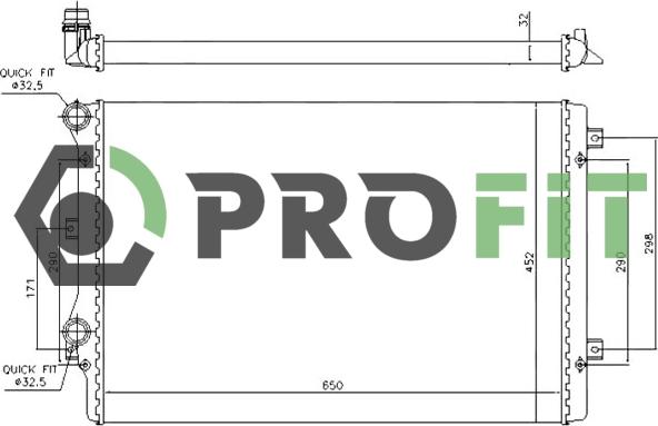 Profit 1740-0013 - Радіатор, охолодження двигуна autozip.com.ua
