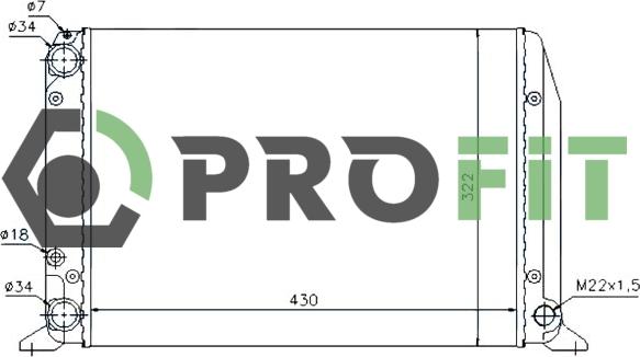 Profit 1740-0022 - Радіатор, охолодження двигуна autozip.com.ua