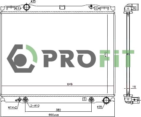 Profit 1740-0160 - Радіатор, охолодження двигуна autozip.com.ua