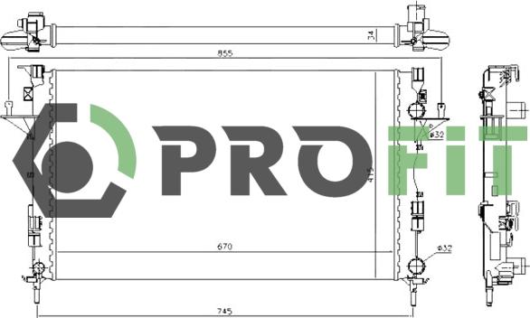 Profit 1740-0181 - Радіатор, охолодження двигуна autozip.com.ua