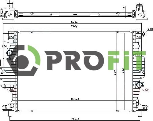 Profit 1740-0399 - Радіатор, охолодження двигуна autozip.com.ua