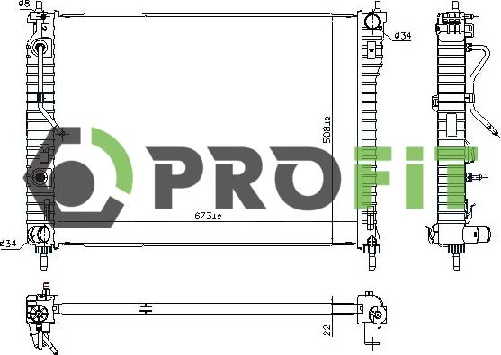 Profit 1740-0393 - Радіатор, охолодження двигуна autozip.com.ua