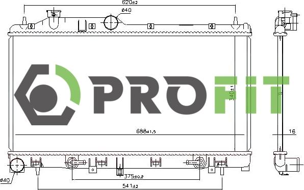 Profit 1740-0358 - Радіатор, охолодження двигуна autozip.com.ua