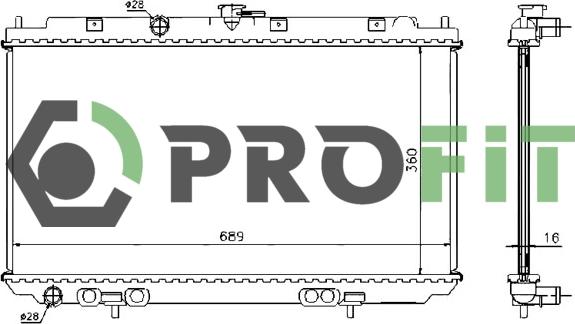 Profit 1740-0258 - Радіатор, охолодження двигуна autozip.com.ua