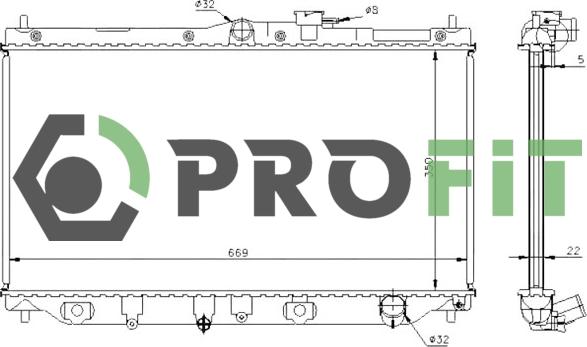 Profit 1740-0201 - Радіатор, охолодження двигуна autozip.com.ua