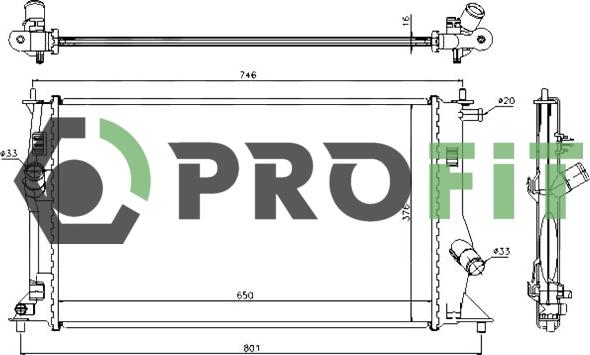 Profit 1740-0220 - Радіатор, охолодження двигуна autozip.com.ua