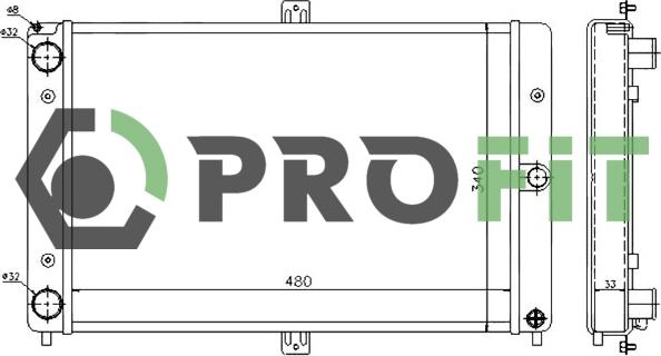 Profit 1740-1500 - Радіатор, охолодження двигуна autozip.com.ua