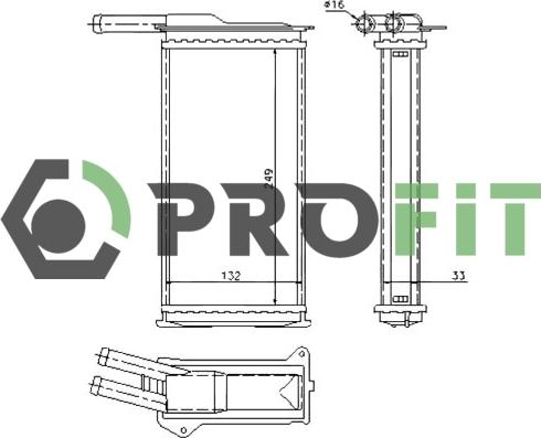 Profit 1760-0432 - Теплообмінник, опалення салону autozip.com.ua